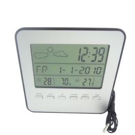 MISOL 1 UNIT of LCD Wired Weather Station indoor/outdoor Temperature Alarm Clock humidity