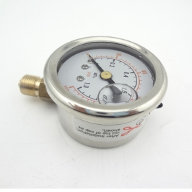 MISOL 1 unit Pressure gauge 140 PSI 10 Bar brass bar, Radial connection, BSP 1/8", SWH-PG-R-1mp-1