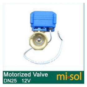 MISOL motorized ball valve DN25(reduce port), 2 way, 12V,electrical valve