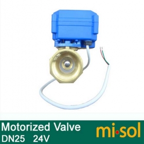 MISOL 1pcs motorized ball valve DN25 (reduce port), 2 way,24V electrical valve