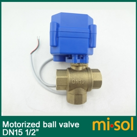 MISOL 10pcs of 3 way motorized ball valve DN15 (reduce port), electric ball valve( L Port), motorized valve