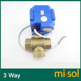 MISOL 3 way motorized ball valve DN15 (reduce port), electric ball valve( L Port), motorized valve