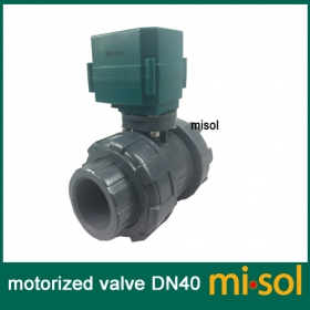 MISOL motorized pvc valve 12V, DN40 BSP(1.5"), PVC valve, 2 way, electrical pvc valve, CR01