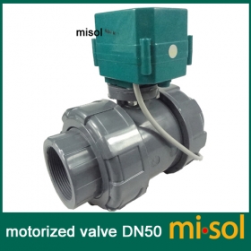 MISOL motorized pvc valve 12V, DN50 (BSP, 2"), PVC valve, 2 way, electrical pvc valve, CR01