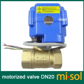 MISOL motorized valve brass, G3/4" DN20, 2 way, CR05, electrical valve, motorized ball valve