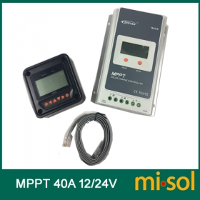 MISOL Tracer MPPT Solar regulator 40A with remote meter, 12/24v, Solar Charge Controller 40A, NEW